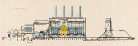214684 Doorsnede van de elektrische centrale (Merwedekanaal) van het Provinciaal en Gemeentelijk Utrechts ...